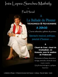 Vendredi 8 Novembre à 20h30 concert d’exception.